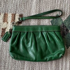 Coach Green Leather Wristlet